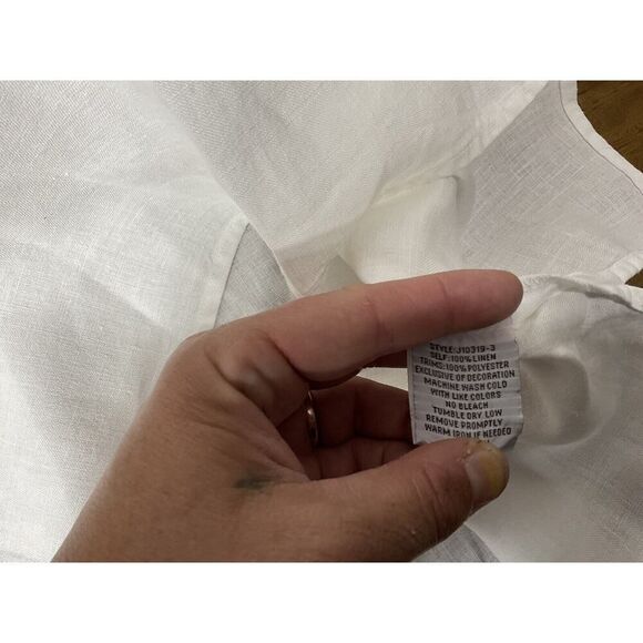 Johnny Was Ezra White Linen Embroidered V-Neck Boho Top Blouse Size S - Picture 6 of 8